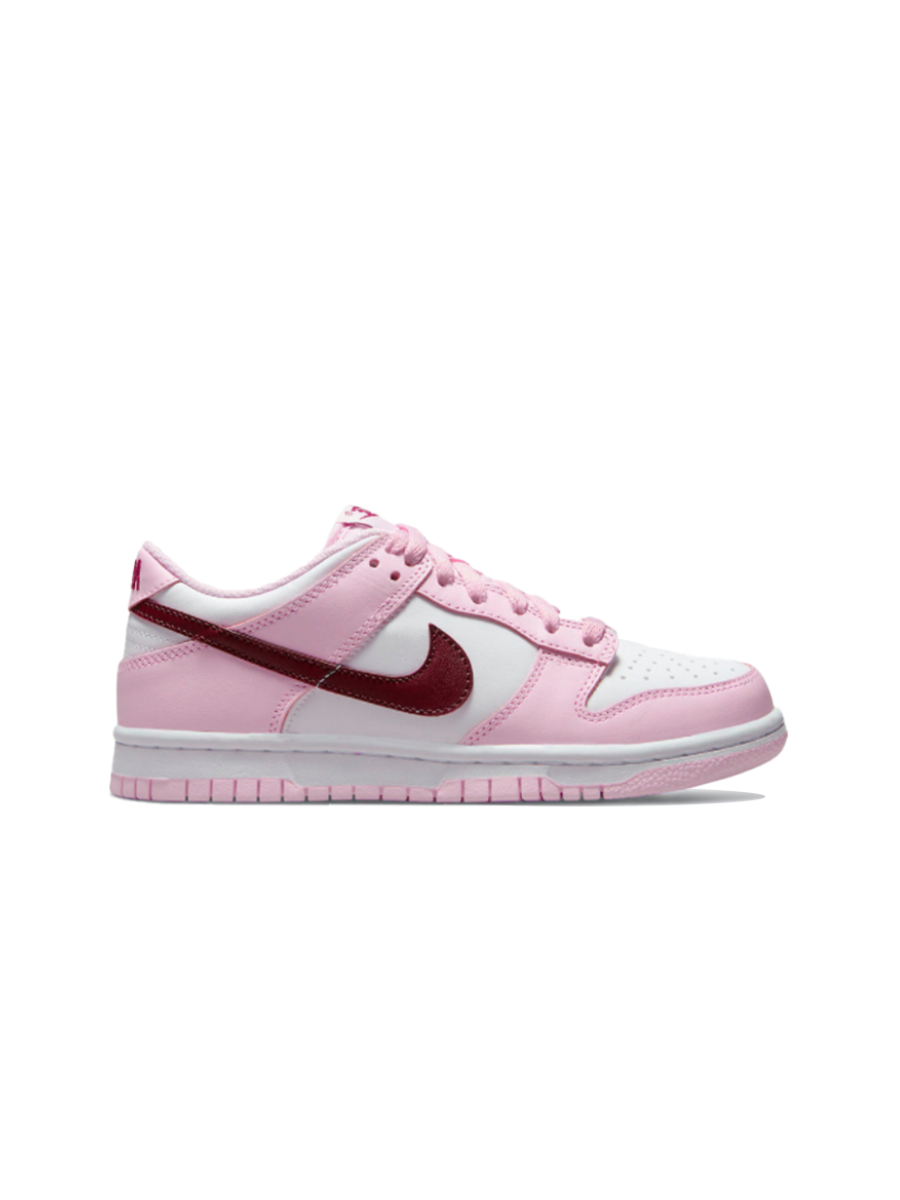 Кроссовки женские кожаные Nike Dunk Low GS White Pink Red Картинка Кроссовки женские кожаные Nike Dunk Low GS White Pink Red